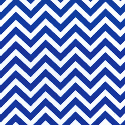 1m Chevron Polycotton Fabric - Royal Blue TILL CODE rchev